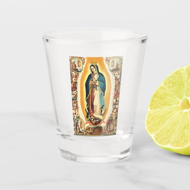 Our Lady Of Guadalupe Radiant Art Shot Glass (Front)