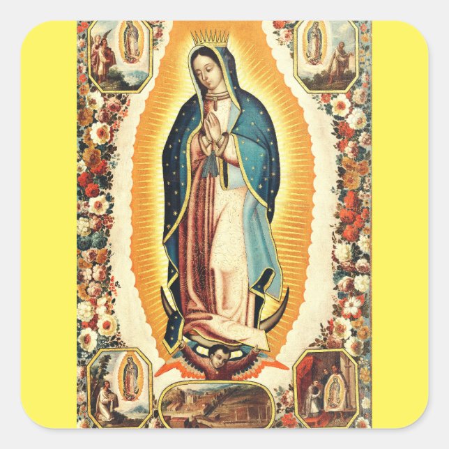 Our Lady Of Guadalupe Radiant Art Square Sticker (Front)