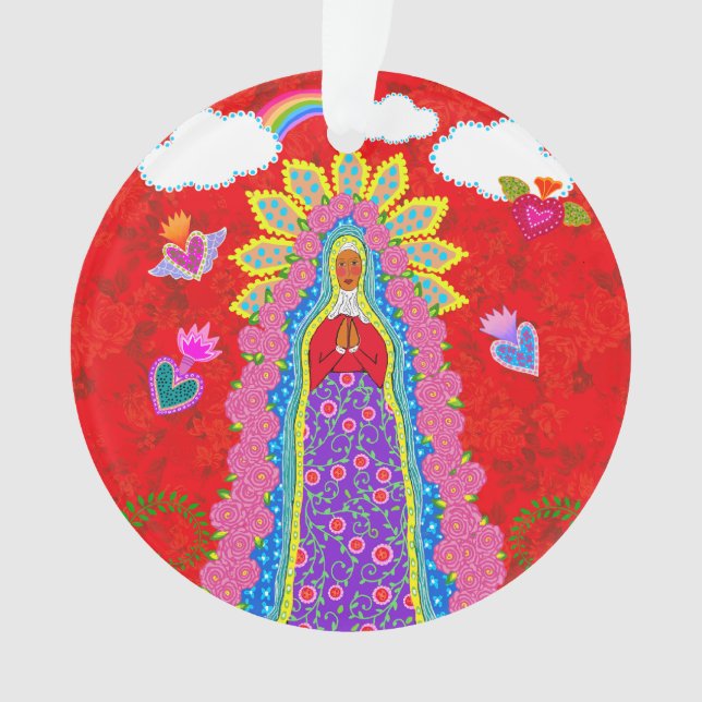 Our Lady of Guadalupe Red Ornament (Front)