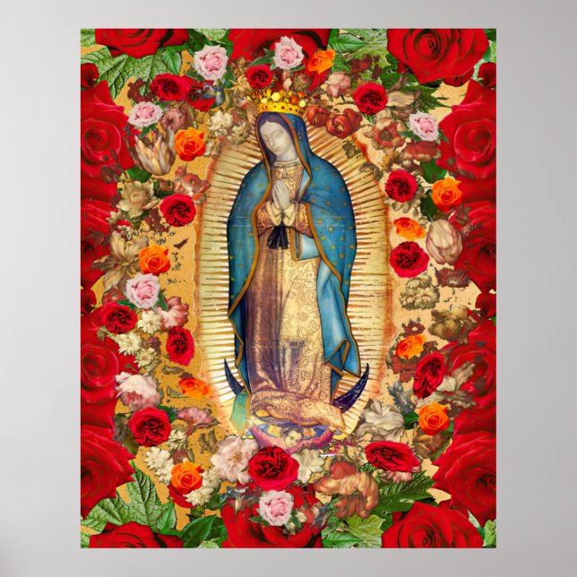Our Lady of Guadalupe Red Roses Poster (Front)