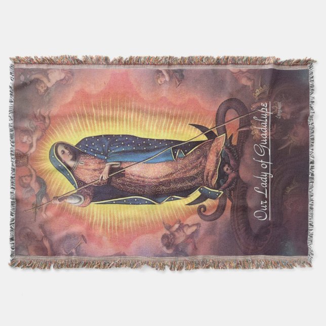 Our Lady of Guadalupe Rev12 Throw Blanket (Front)