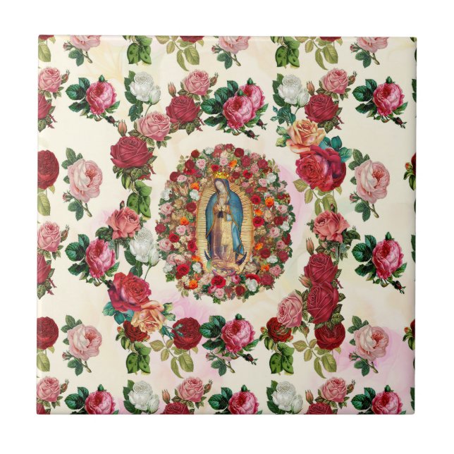 Our Lady of Guadalupe Roses Potpourri   Tile (Front)