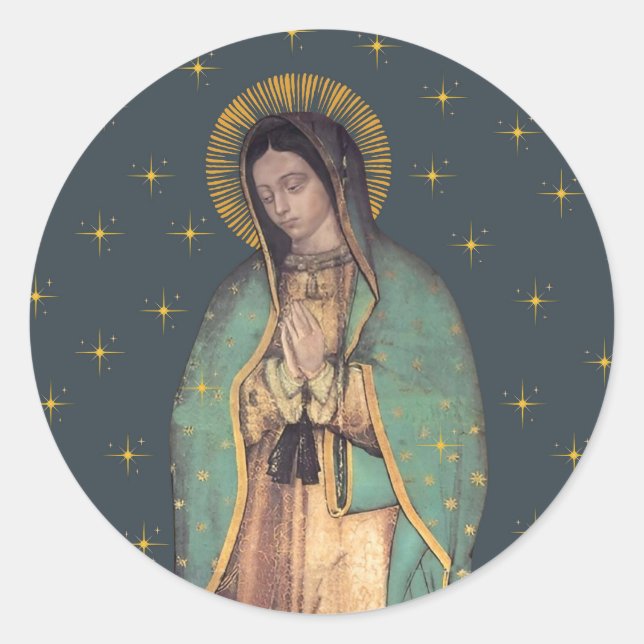 Our Lady of Guadalupe Round Sticker Sheets  (Front)