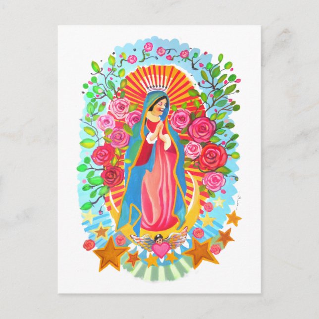 Our Lady of Guadalupe Simple White Postcard (Front)