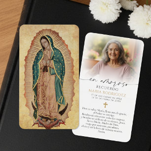 Our Lady of Guadalupe Spanish Memorial Prayer Card