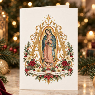 Our Lady of Guadalupe Spanish Scripture Christmas Thank You Card