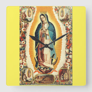 Our Lady of Guadalupe Square Wall Clock