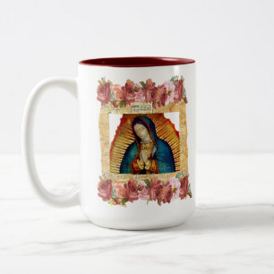 Our Lady of Guadalupe Virgin Mary Catholic Ventana Two-Tone Coffee Mug