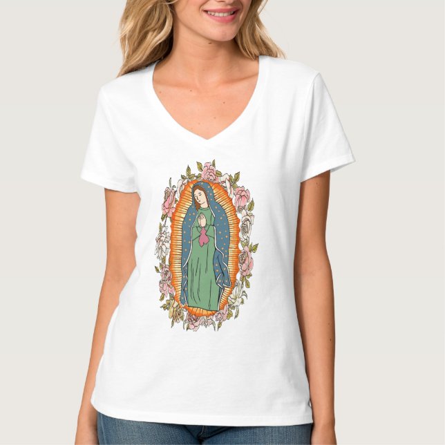 Our Lady of Guadalupe,VIRGIN OF GUADALUPE T-Shirt (Front)