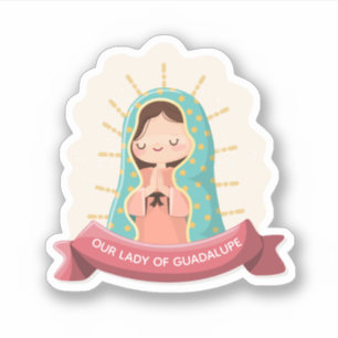 Our Lady of Guadalupe with ribbon Kawaii Style