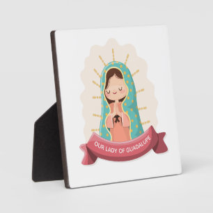 Our Lady of Guadalupe with ribbon Kawaii Style Plaque