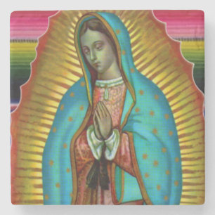 Our Lady of Guadalupe Zarape Stone Tile Coaster