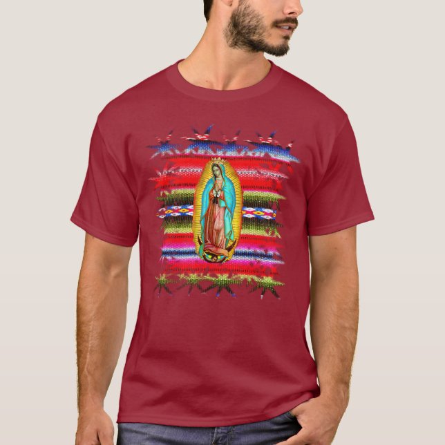 Our Lady of Guadalupe Zarape Virgin Mary Catholic  T-Shirt (Front)