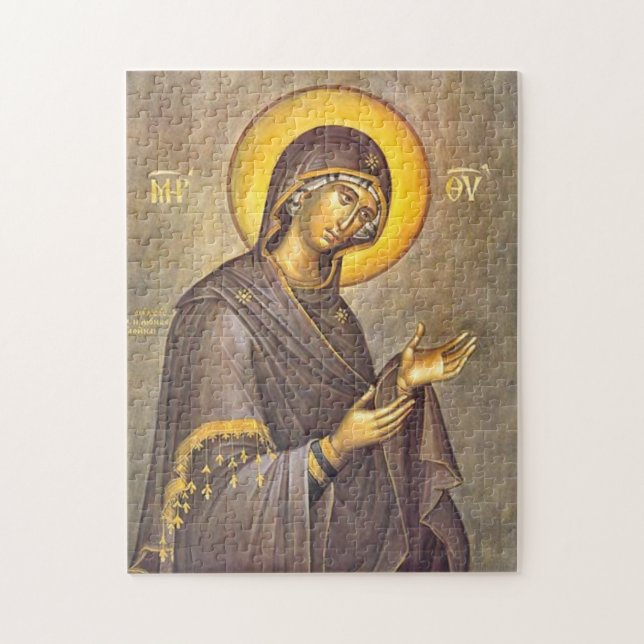 Our Lady of Intercession Orthodox Christian Icon   Jigsaw Puzzle (Vertical)