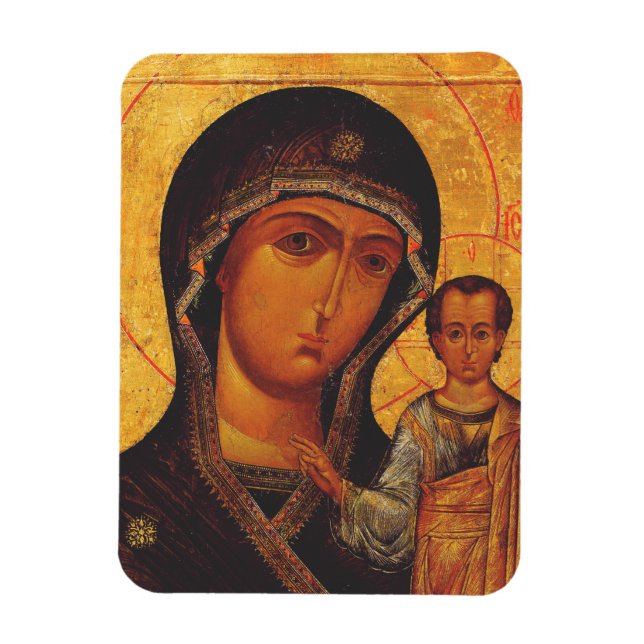 Our Lady of Kazan Orthodox Icon Magnet (Vertical)