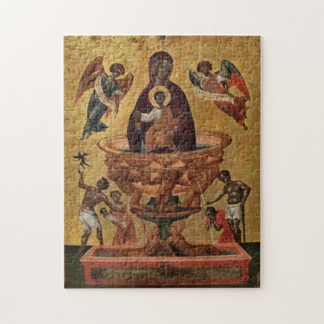 Our Lady of Life-Giving Font Orthodox Christian Jigsaw Puzzle (Vertical)