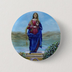 OUR LADY OF LIGHT Madonna of Immaculate Conception 6 Cm Round Badge