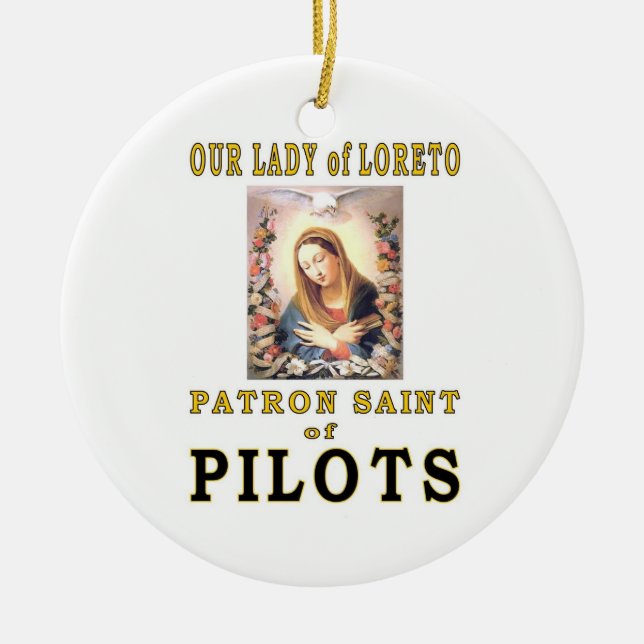 OUR LADY of LORETO Ceramic Tree Decoration (Front)