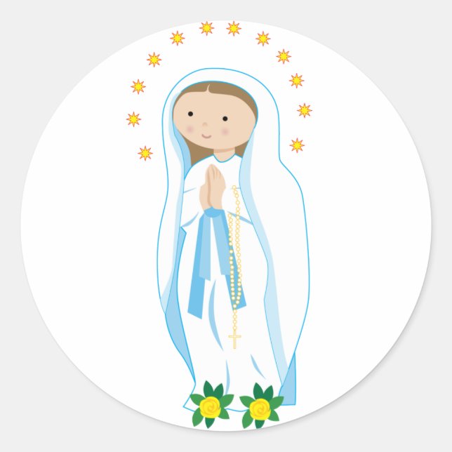 Our Lady of Lourdes Classic Round Sticker (Front)