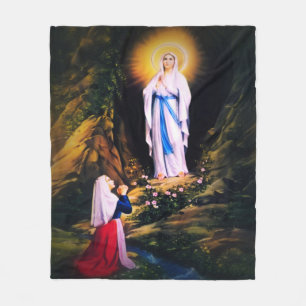 Our Lady of Lourdes Fleece Blanket