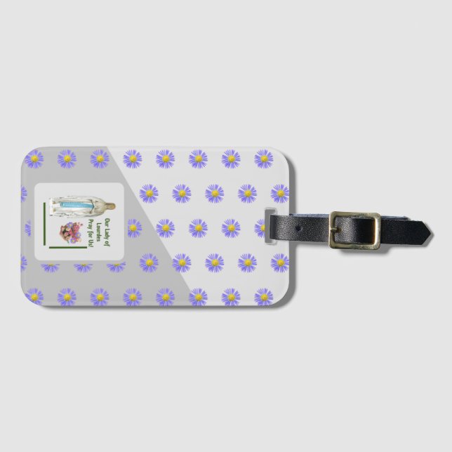 Our Lady of Lourdes Luggage Tag (Front Horizontal)