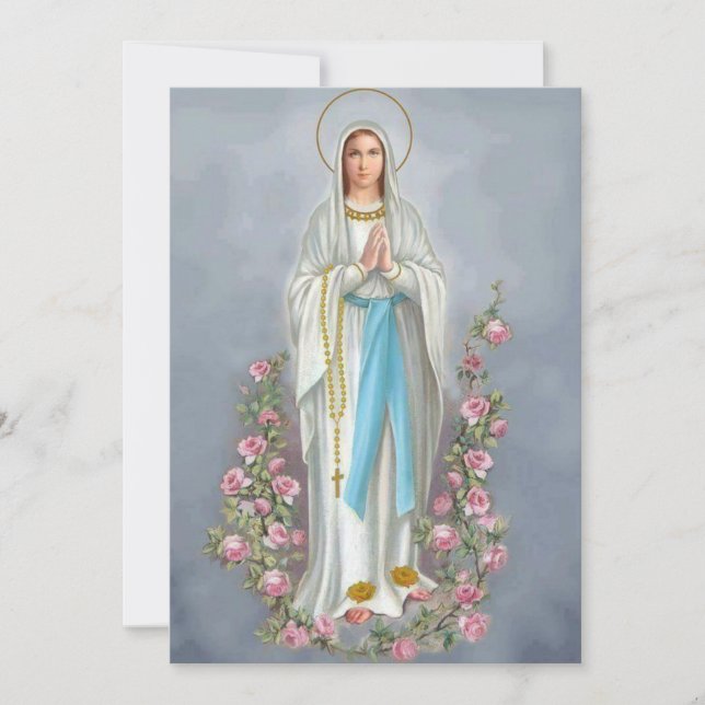 Our Lady of Lourdes Memorare Prayer Card (Front)