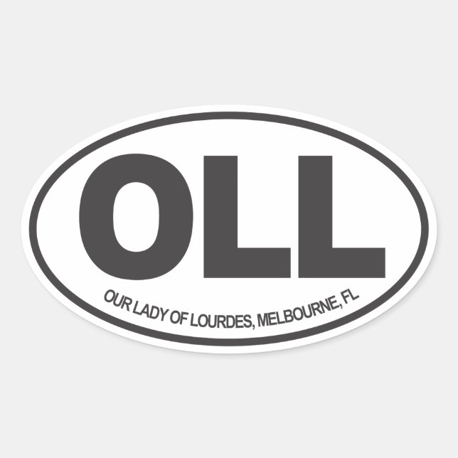 Our Lady of Lourdes Oval Sticker (Front)