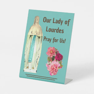 Our Lady of Lourdes Pedestal Sign