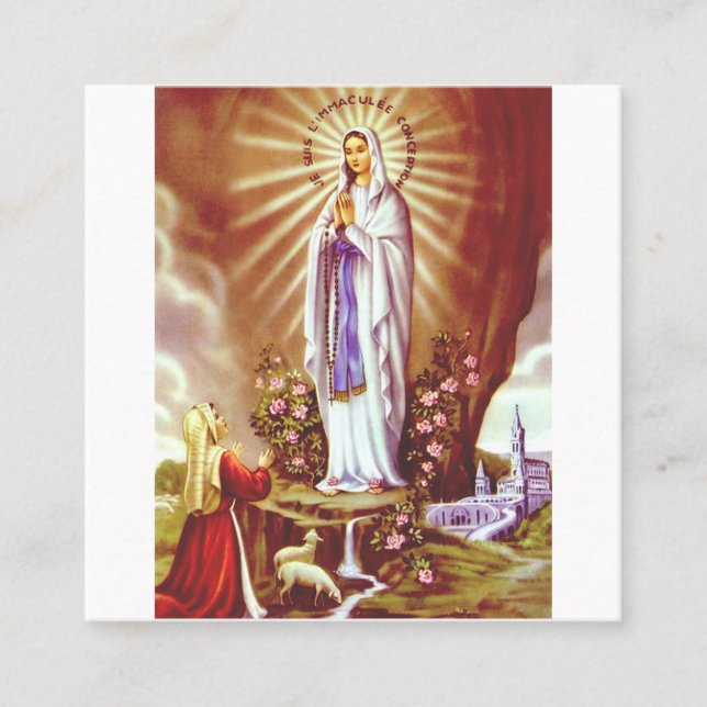 Our Lady of Lourdes Square Business Card (Front)