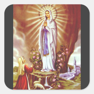 Our Lady of Lourdes Square Sticker