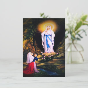 Our Lady of Lourdes with Prayer Holiday Card