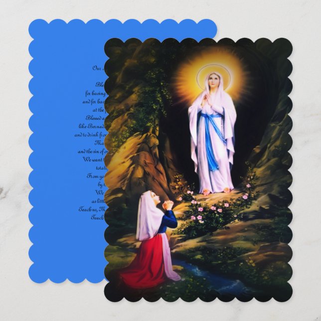 Our Lady of Lourdes with Prayer Invitation (Front/Back)