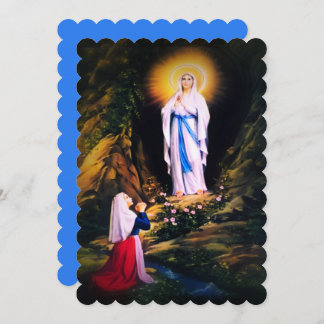 Our Lady of Lourdes with Prayer Invitation