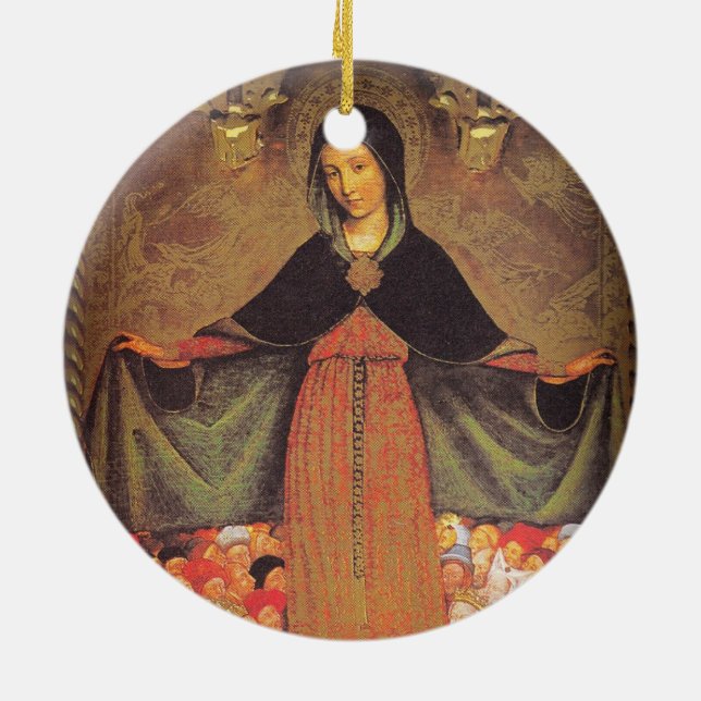 our lady of mercy ceramic tree decoration (Back)