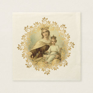 Our Lady of Mount Carmel Baby Jesus Scapular Napkin
