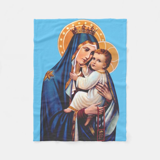 Our Lady of Mount Carmel Fleece Blanket (Front)