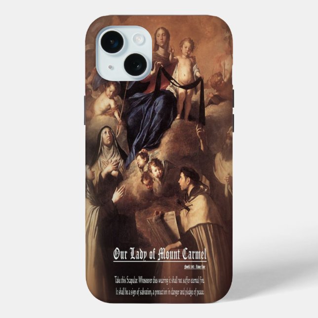 Our Lady of Mount Carmel Prayer Case-Mate iPhone Case (Back)