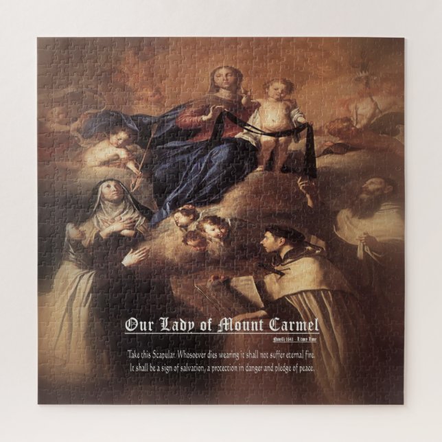 Our Lady of Mount Carmel Prayer Jigsaw Puzzle (Vertical)