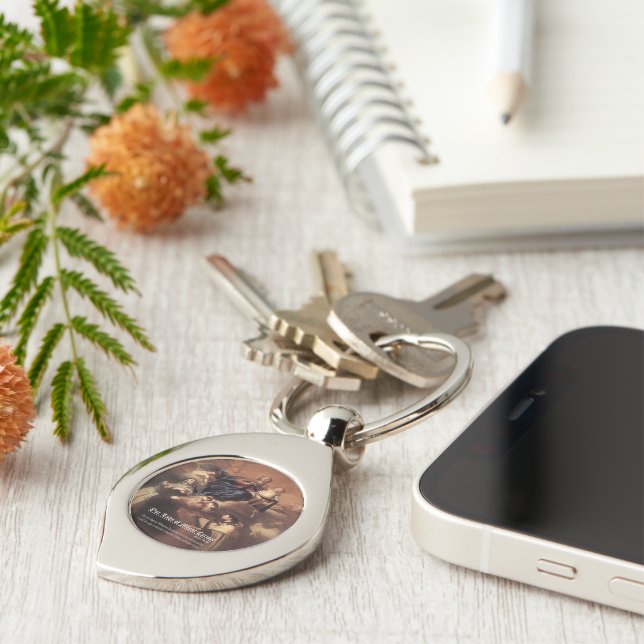 Our Lady of Mount Carmel Prayer Key Ring (Side)