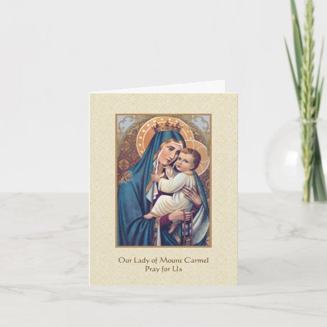 Our Lady of Mount Carmel Scapular Jesus Card (Front)