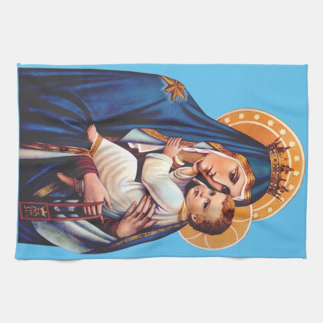 Our Lady of Mount Carmel Tea Towel (Horizontal)