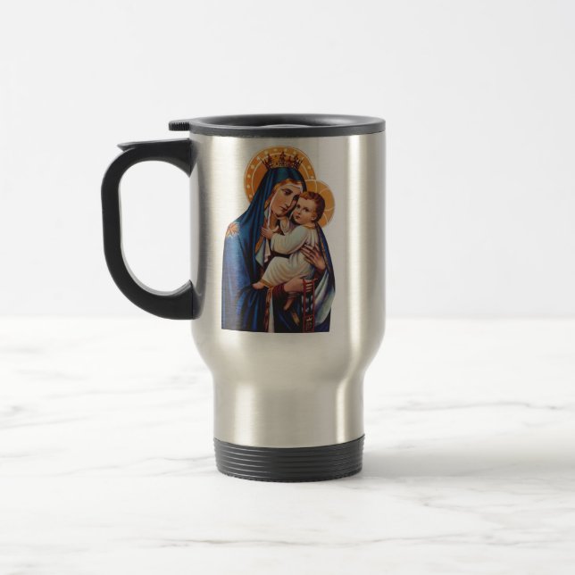 Our Lady of Mount Carmel Travel Mug (Left)