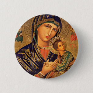 Our Lady Of Perpetual Help 6 Cm Round Badge