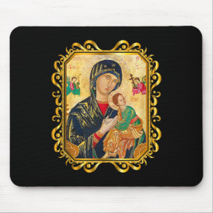 Our Lady Of Perpetual Help Blessed Mother Mary Cat Mouse Pad