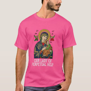 Our Lady of Perpetual Help Blessed Mother Mary Cat T-Shirt