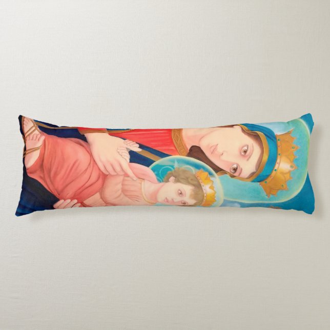 Our Lady of Perpetual Help Catholic Body Cushion (Front)