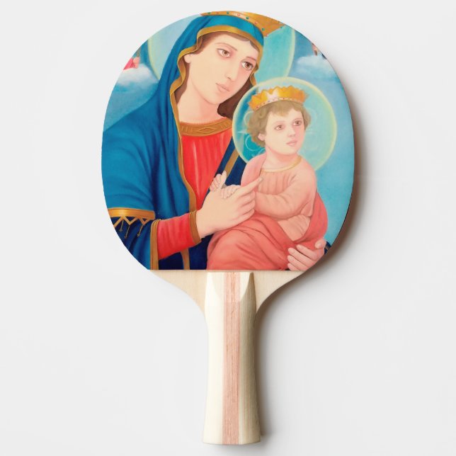 Our Lady of Perpetual Help Catholic Ping Pong Paddle (Front)