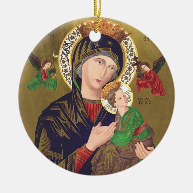 Our Lady of Perpetual Help Ceramic Tree Decoration (Front)