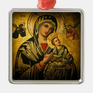Our Lady of Perpetual Help Metal Tree Decoration