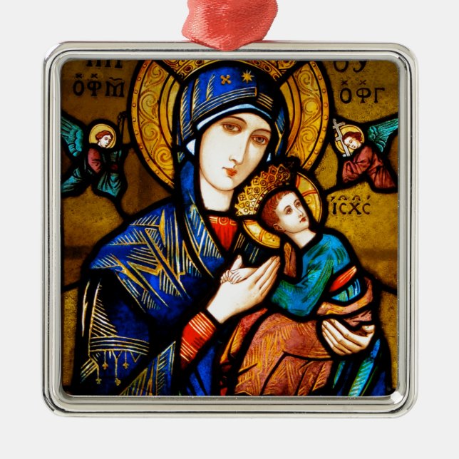 our lady of perpetual help metal tree decoration (Front)